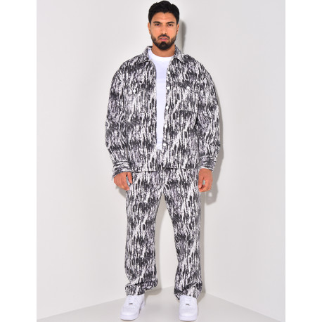 Ensemble pantalon et veste à motifs