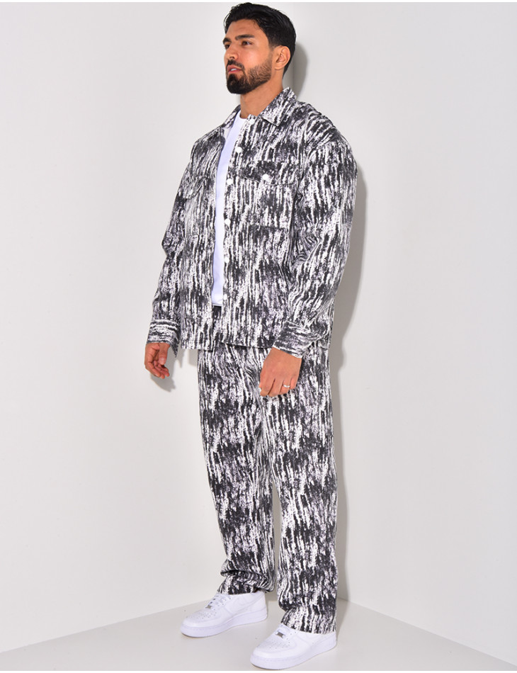 Ensemble pantalon et veste à motifs