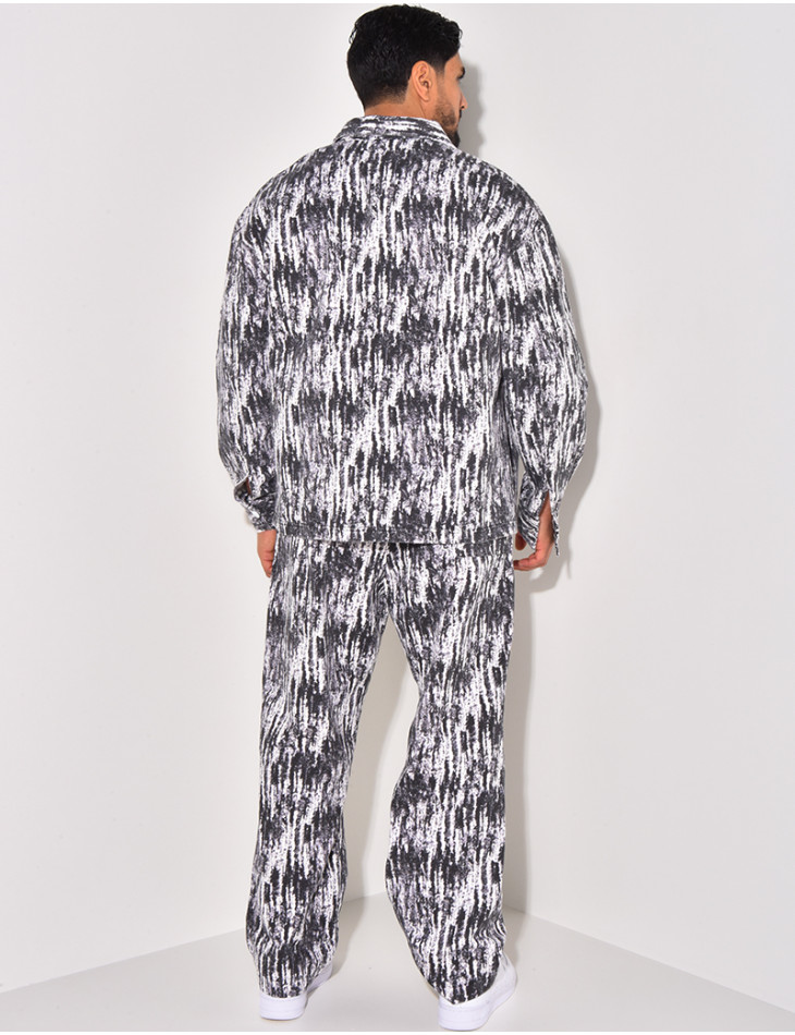 Ensemble pantalon et veste à motifs