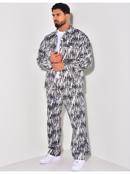 Ensemble pantalon et veste à motifs