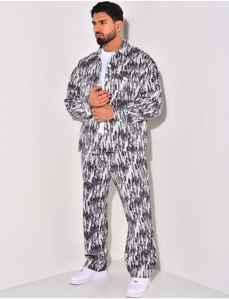 Ensemble pantalon et veste à motifs