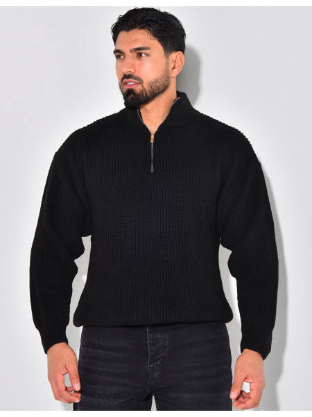 Pull en laine avec col à zip