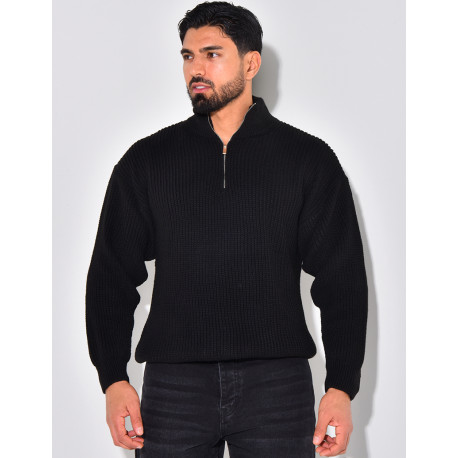 Pull en laine avec col à zip