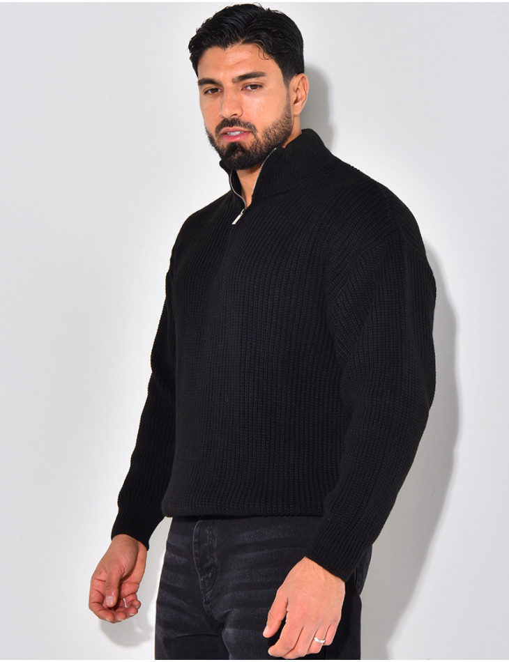 Pull en laine avec col à zip