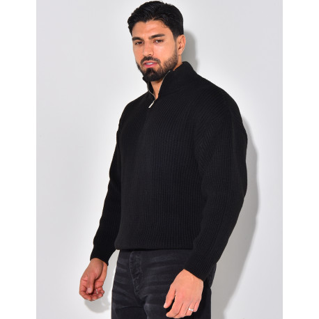 Pull en laine avec col à zip