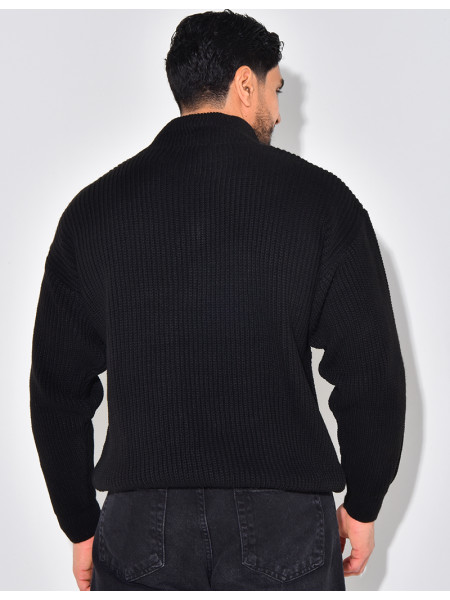 Pull en laine avec col à zip