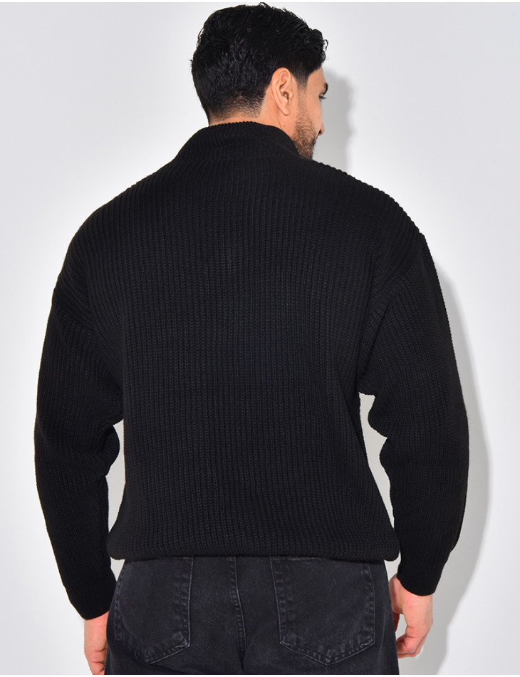 Pull en laine avec col à zip