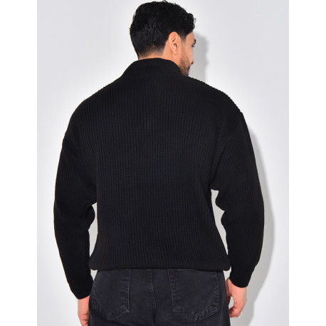 Pull en laine avec col à zip
