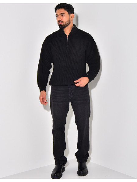 Pull en laine avec col à zip