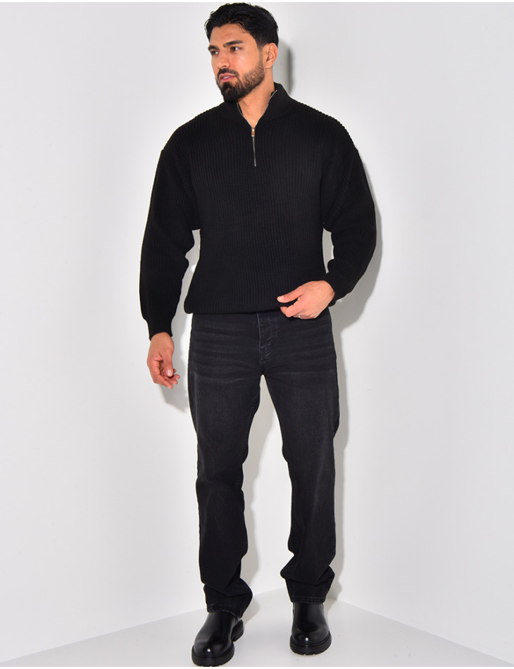 Pull en laine avec col à zip