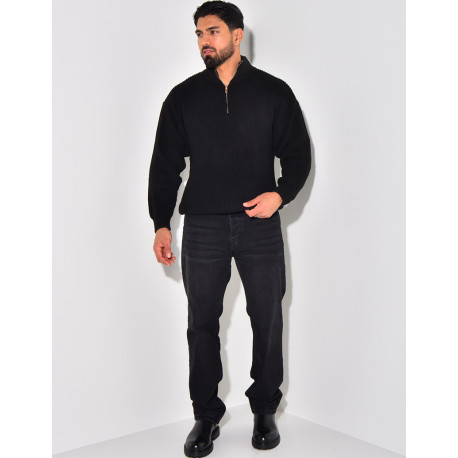 Pull en laine avec col à zip
