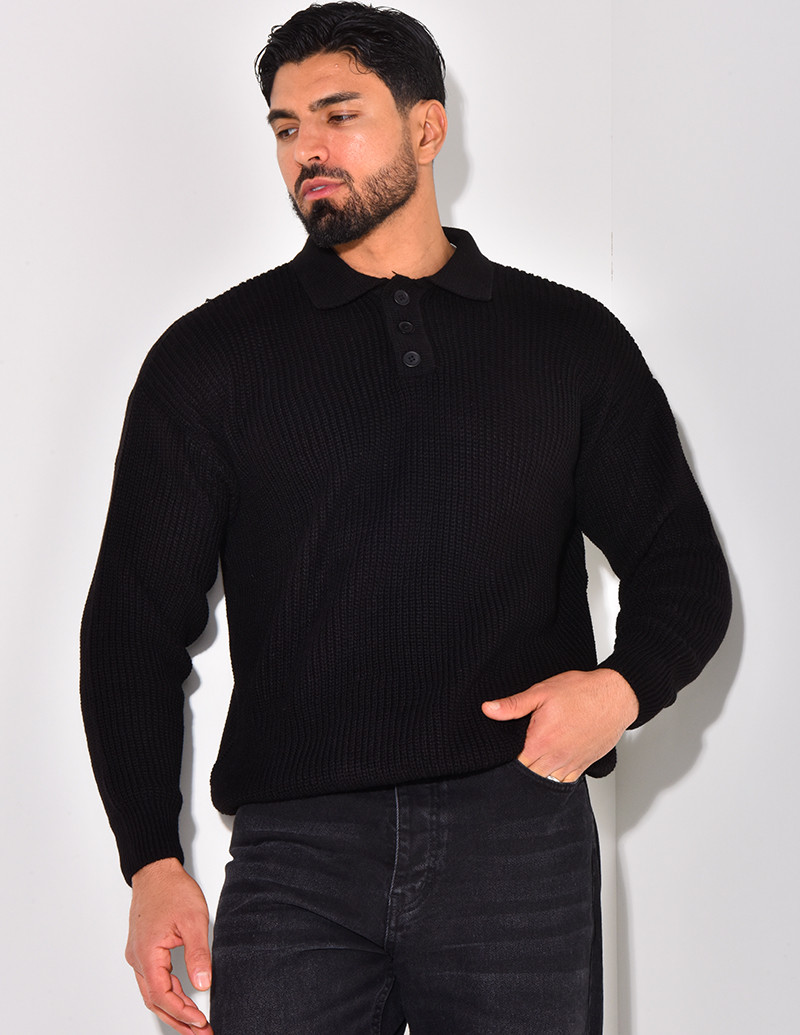 Pull en laine avec col à...