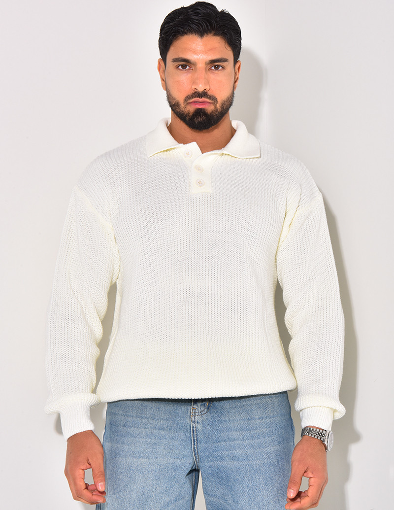 Pull en laine avec col à...