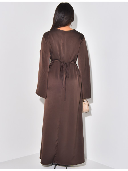 Robe longue asymétrique à nouer