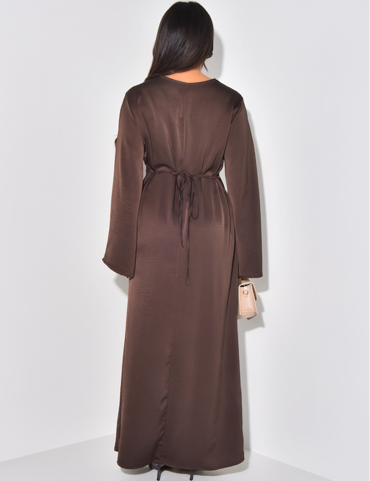Robe longue asymétrique à nouer