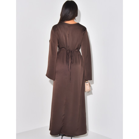Robe longue asymétrique à nouer