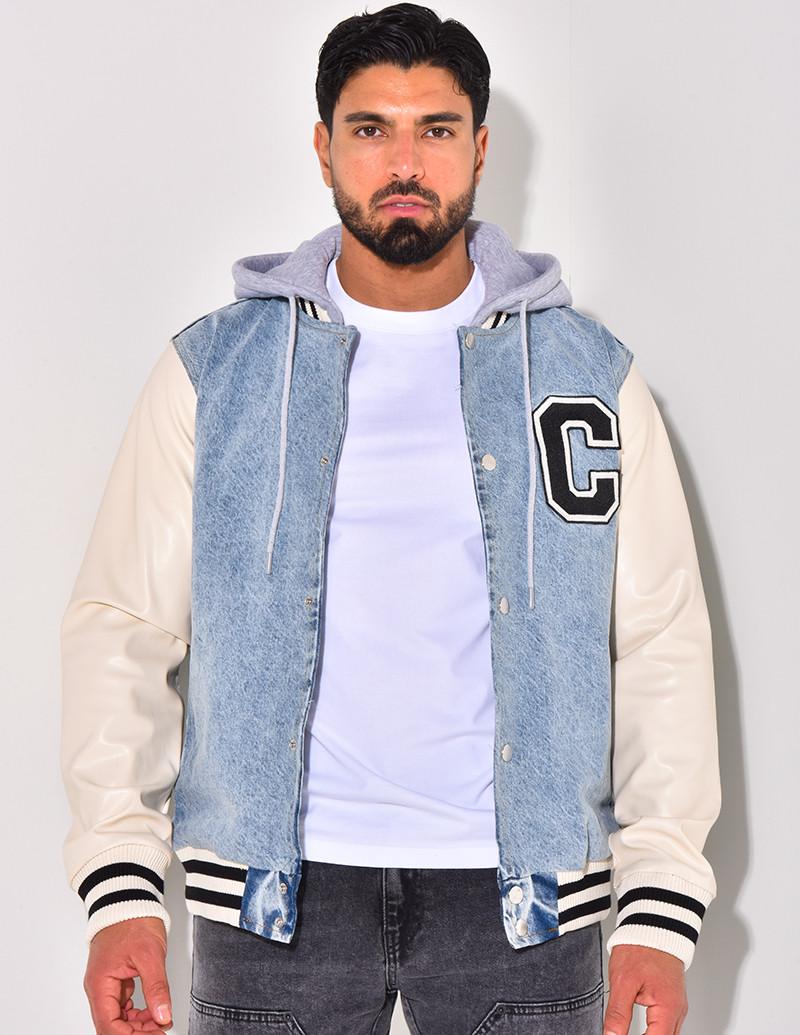 Veste bi-matière à capuche...