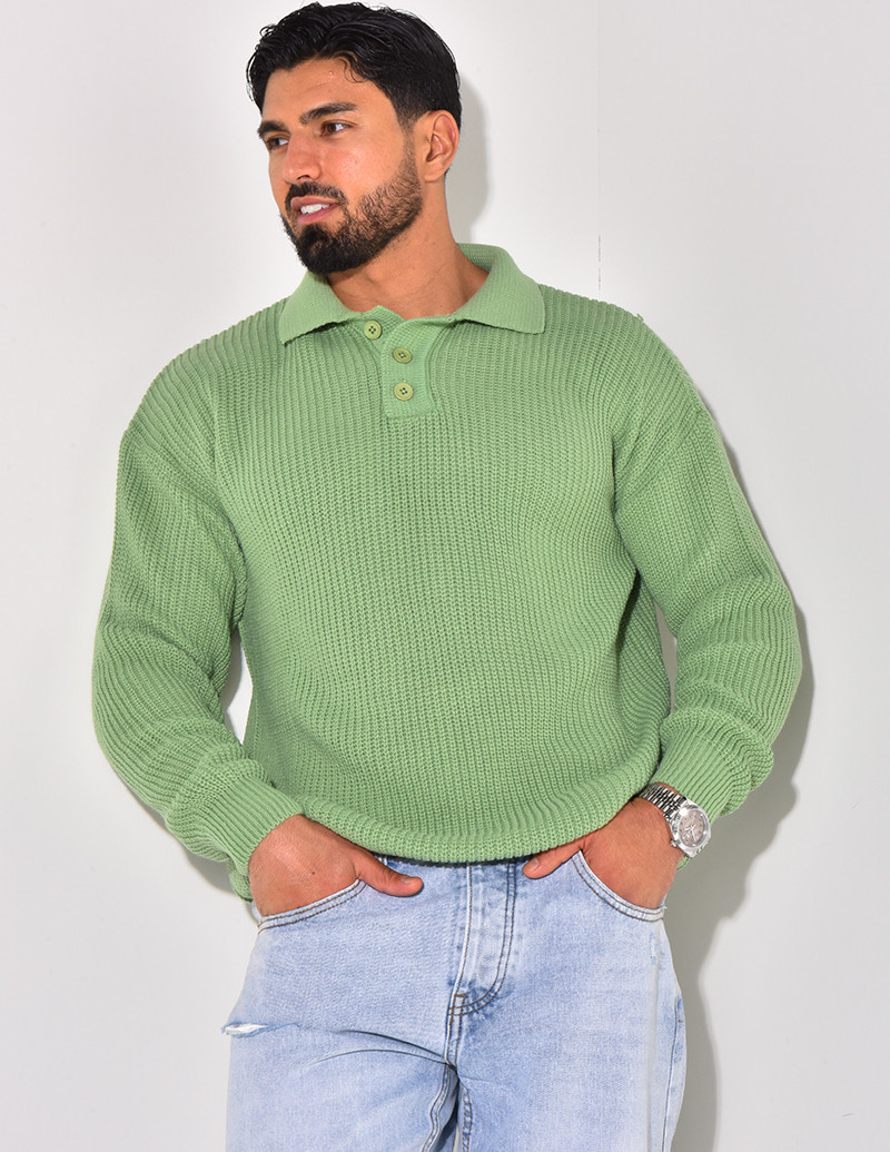 Pull en laine avec col à...