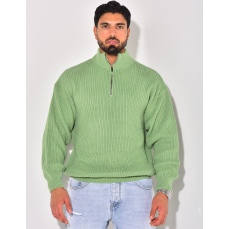 Pull en laine avec col à zip