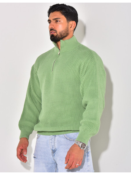 Pull en laine avec col à zip