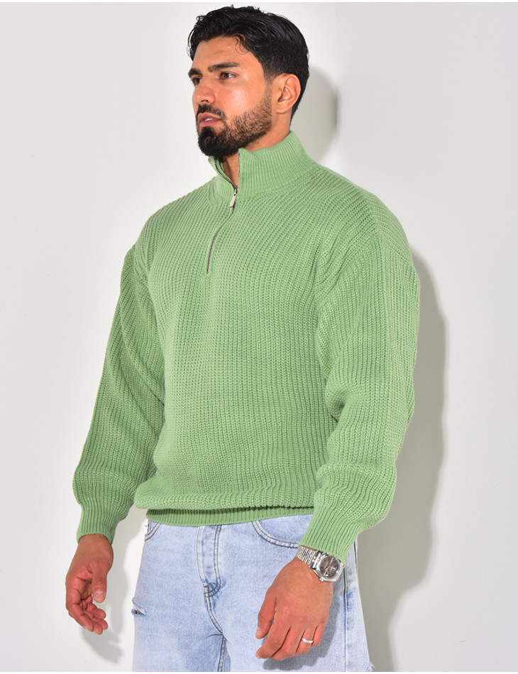 Pull en laine avec col à zip
