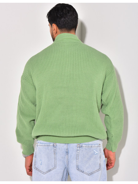 Pull en laine avec col à zip