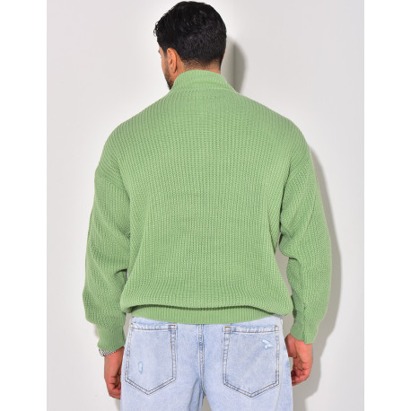 Pull en laine avec col à zip