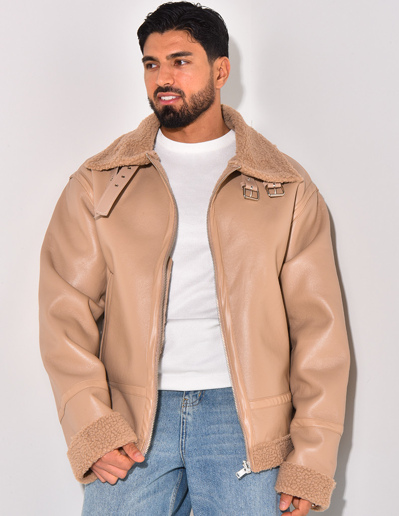 Bombardier en similicuir et...