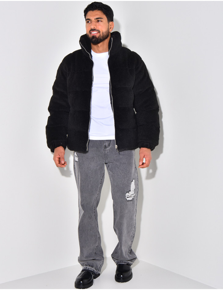 Doudoune effet peau de mouton