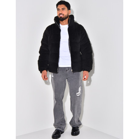 Doudoune effet peau de mouton