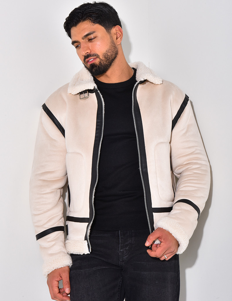 Bombardier en suédine et...