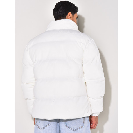 Doudoune côtelée à col cheminée