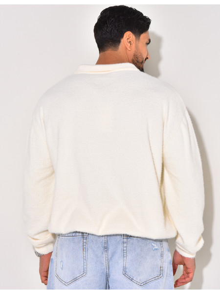 Pull doux avec col à boutons