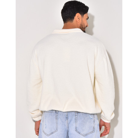 Pull doux avec col à boutons