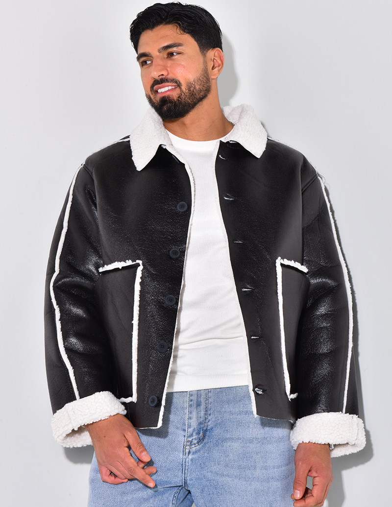 Veste en similicuir et...