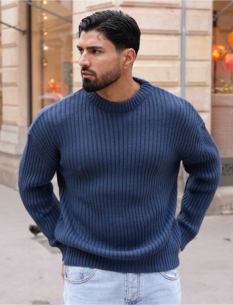 Pull épais Rouge Eastside Westside - Taille M - Col V - Maille Chiné Et Torsadée - Coton 100% - Très Bon état