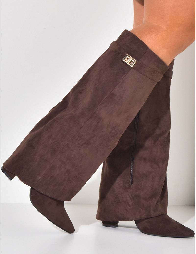 Stiefel aus Wildleder mit...