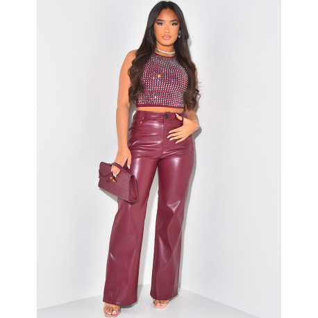 Crop top with rhinestones