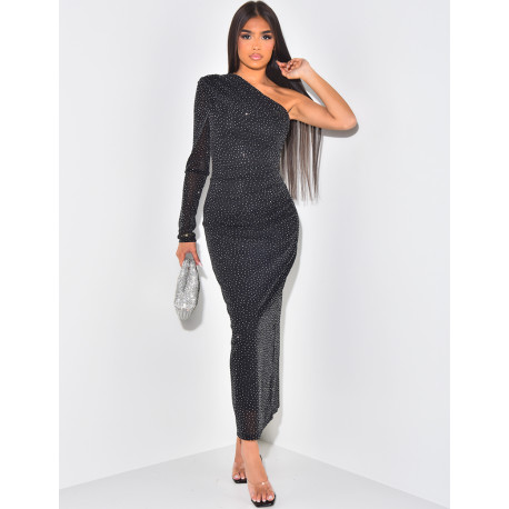 Asymmetrisches Strasskleid