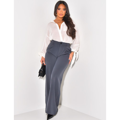 Wide-cut tailored trousers