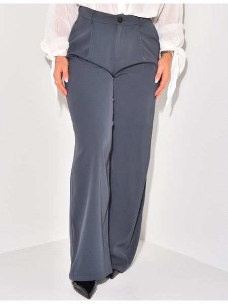 Wide-cut tailored trousers
