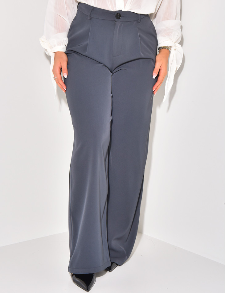 Wide-cut tailored trousers