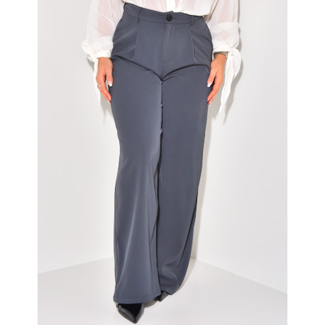Wide-cut tailored trousers