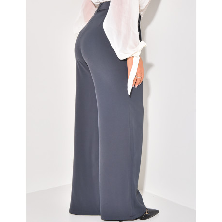 Wide-cut tailored trousers