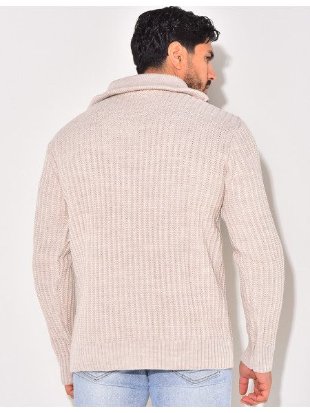 Pull en laine à col zip