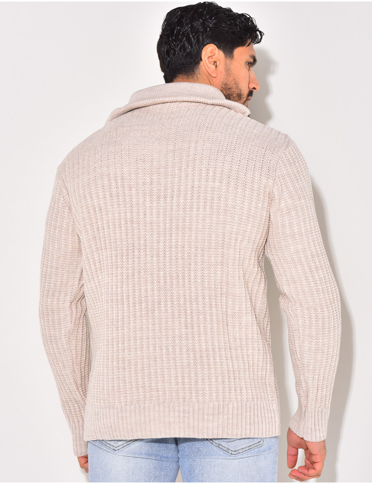 Pull en laine à col zip
