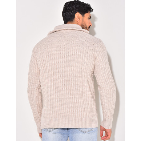 Pull en laine à col zip