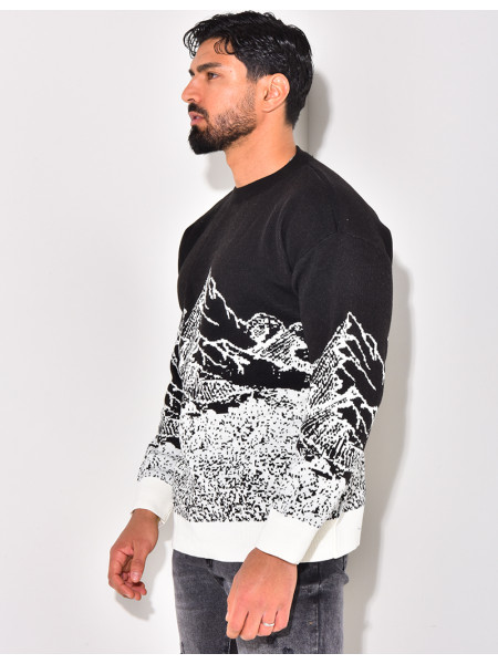 Pull en laine à motifs