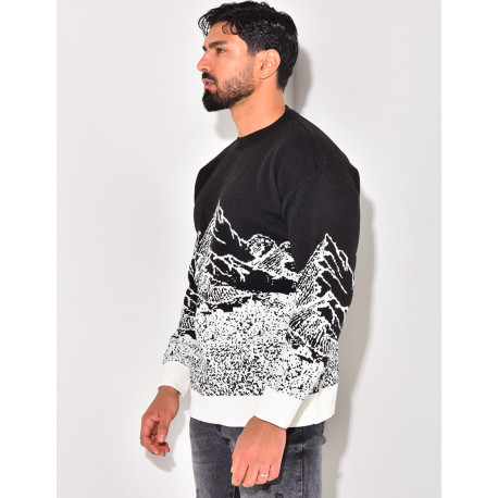 Pull en laine à motifs