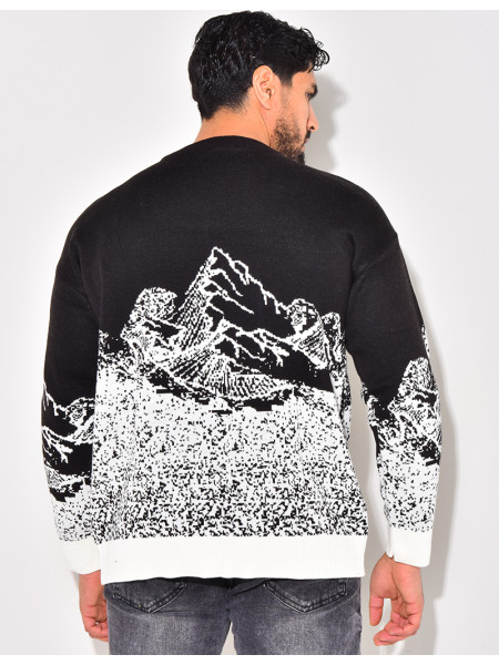 Pull en laine à motifs